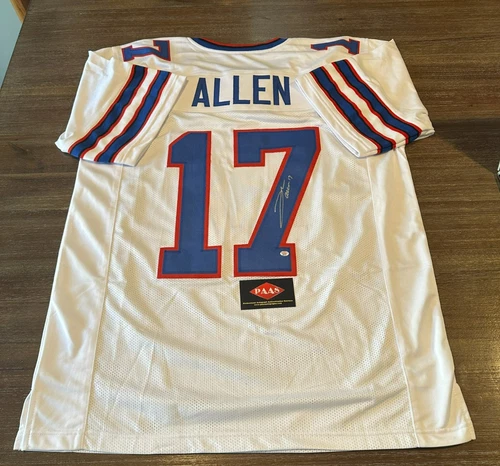 Josh Allen Buffalo Bills White Signed Football Jersey COA NFL