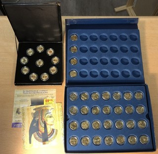 2 coffrets du Club français de la monnaie : Quarter dollars dorés Egypte
