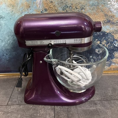 KitchenAid 5-qt Deluxe 325W Tilt-Head Stand Mixer w/ Glass Bowl Bordeaux PURPLE