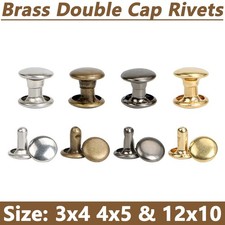 Double Cap Rivets 3x4 4x5 5x5 & 12x10 Stud Rapid Rivets Leather Craft Repair DIY