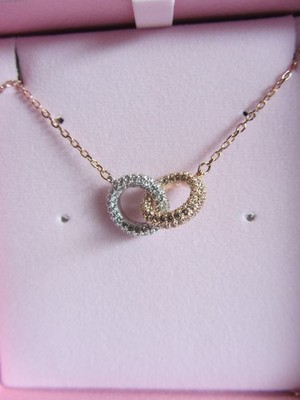Swarovski Dextera Damen Anhänger Pavé, Weiß, Roségold 5636500 verflochtene Ringe