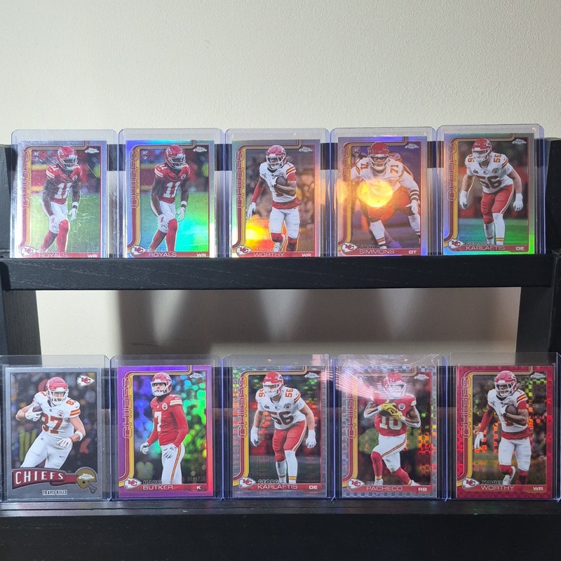 2025 Topps Chrome Kansas City Chiefs Card Lot Kelce Worthy Pacheco Royals