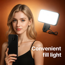 Mini Selfie Light LED Fill Light Rechargeable USB Clip On for Phone Computer