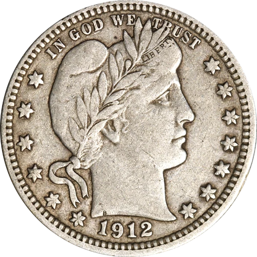 1912-P Barber Quarter - Choice+