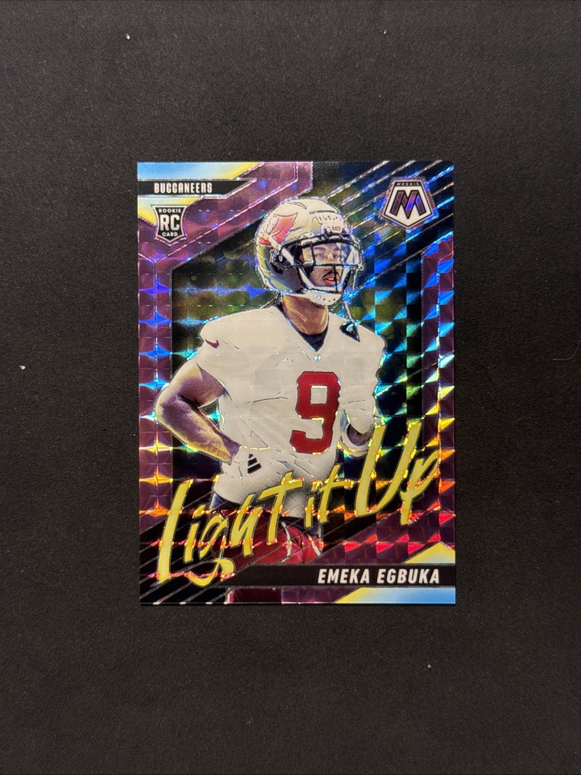 EMEKA EGBUKA 2025 Panini Mosaic 28/49 PURPLE Light It Up rookie Tampa Bay #3