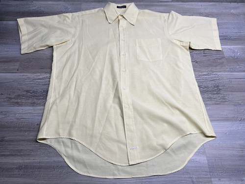 Vintage 60s Short Sleeve Dress Shirt Button Down Huntington Sz 16.5 Poly Cotton