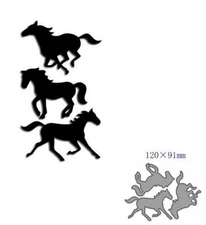 Horse Metal Cutting Dies Scrapbook Craft Blade Punch Embossing Stencils Mould