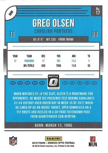 2018 Donruss Optic Football - BASE & ROOKIES - Pick & Choose - Fill Ur Set! - Picture 9 of 113