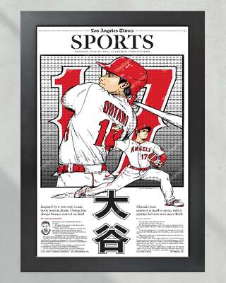 2021 Shohei Ohtani Los Angelos Angels LA Times Framed Front Page