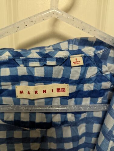 MARNI x UNIQLO HTF Hand-Paint Print Packable Windbreaker Men's Jacket S Blue - Picture 6 of 14