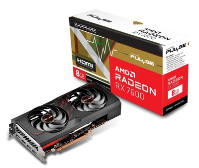 SAPPHIRE PULSE RADEON RX 7600 GAMING 8GB GDDR6 Graphics Board 11324-01-20G VD850