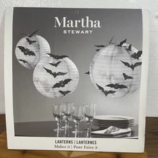 Martha Stewart Hanging Moon Lanterns pack of 3) Halloween Decorations Tote8