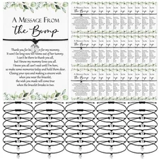 Thyle 50 Set Baby Shower Favors for Guests Adjustable Bracelets with Message ...