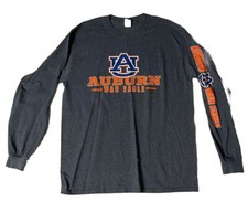 Auburn Tigers Shirt Mens Large Grey Long Sleeve SEC NCAA College Football Gildan