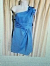 Davids Bridal Dress Size 8 Party Cocktail Bridesmaid Prom Blue Formal NWT $139