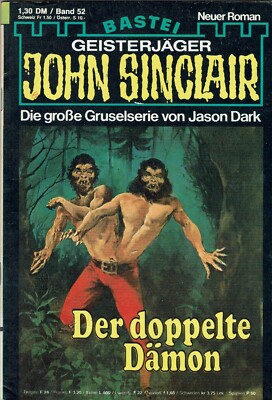 J. Dark: John Sinclair - 1. Auflage Heft 52 '' Der doppelte Dämon '' ca. 1976