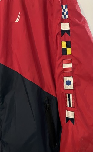 Giacca NAUTICA Vintage Adulto 2XL XXL Blu Rosso Colorblock Ricamata Y2K Outdoor - Foto 4 di 8