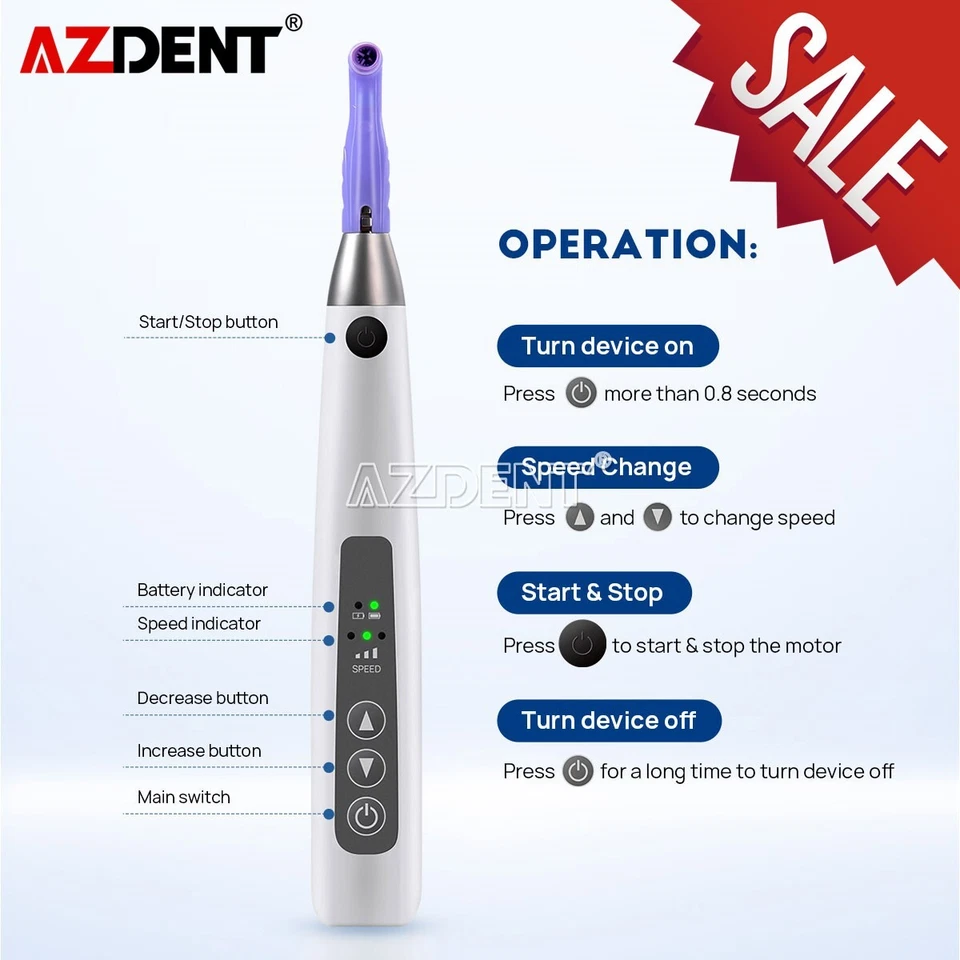 AZDENT Dental Inalámbrico Higiene Proficio Pulido Pieza de Mano Giratoria 360° Foto 4 de 4