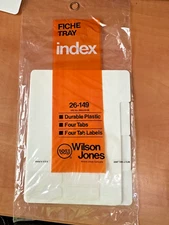 WILSON JONES TAB DIVIDER 4 TAB 26-149 PLASTIC 78910-26149 FICHE TRAY INDEX GUIDE