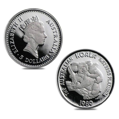 1989 Australia 1.9 oz Proof Platinum Koala 5-coin Set .9995 Fine With Box - Picture 6 of 7