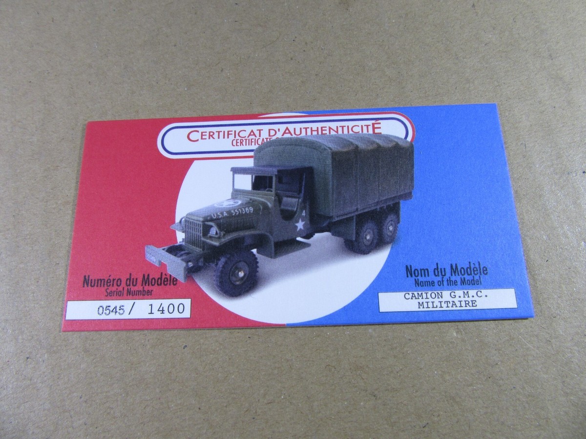 Miniature Norev 1/43 – Camion GMC Militaire USA – C80602 – Neuf