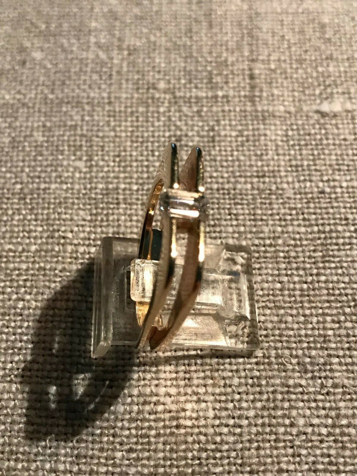 Unique 14K Gold .62 ct Emerald Cut Diamond Ring G color VS1 clarity *SALE !