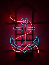 Anchor Neon Sign 17"x14" Light Bar Lamp Decor Display Visual