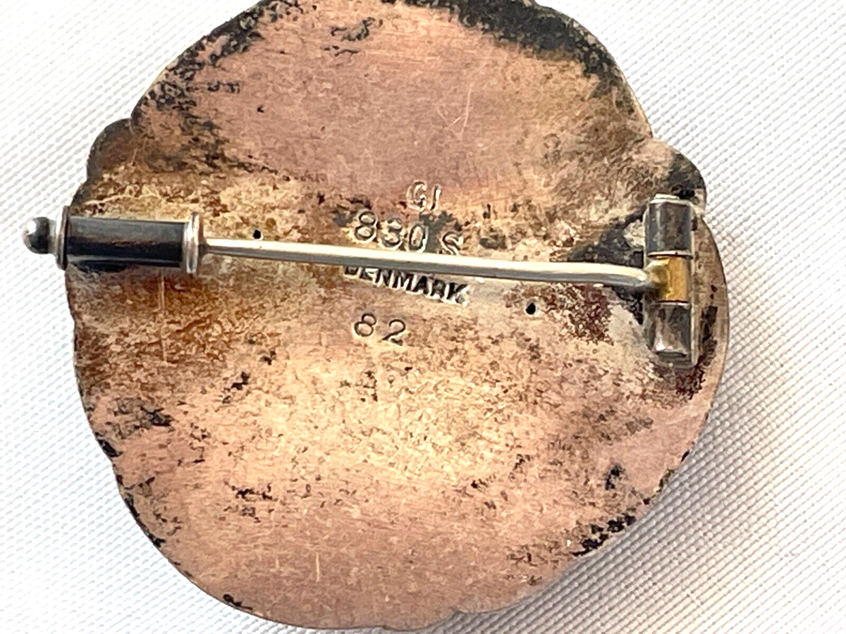 EARLY ANTIQUE 830S STERLING SILVER GEORG JENSEN DENMARK PIN #82