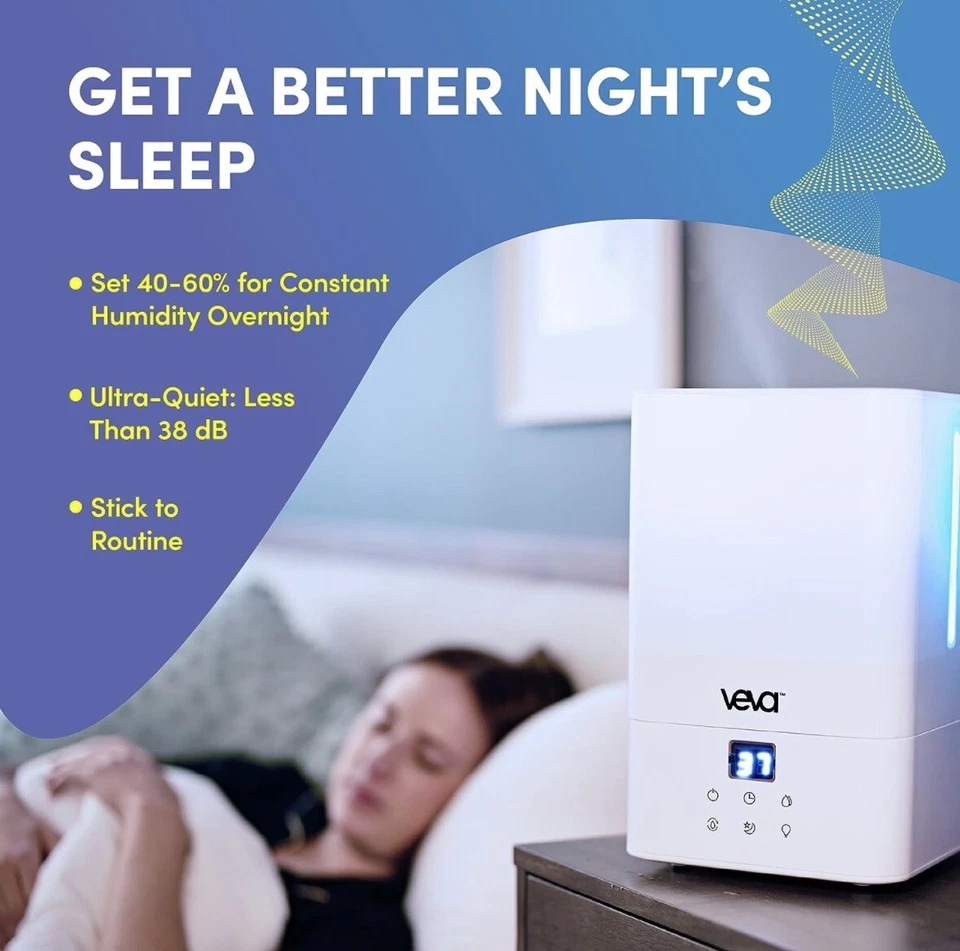 VEVA Humidifiers for Bedroom Large Room 4.5L, Cool Mist Water Vaporizer - Image 4 of 4