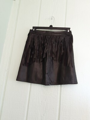 Divided H&M 🌞0122 Women's Skirt Fringe Tassel Lined Sz Black