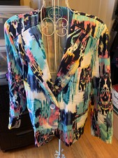 Koret Multicolor Paint Splash Blazer Jacket - Size 18p