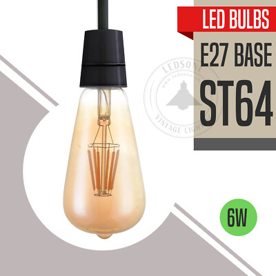Vintage Filament LED Edison ST64 Leuchtmittel dimmbar E27 Deko Industrie Leuchten