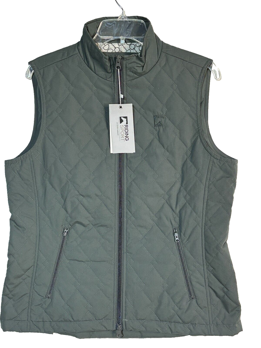 Dover Riding Sport Quilted Vest Gray Horse 680083674710 Full Zip