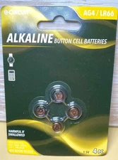 E-Circuit AG4/LR66 Alkaline Button Cell Batteries, 4-ct