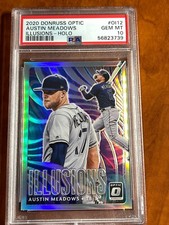 2020 DONRUSS OPTIC ILLUSIONS AUSTIN MEADOWS SILVER PRIZM HOLO PSA 10 GEM MINT!