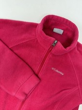 Girls Columbia size Large 14/16 Pink zip up Fleece Jacket Zip Pockets Used GHV6.