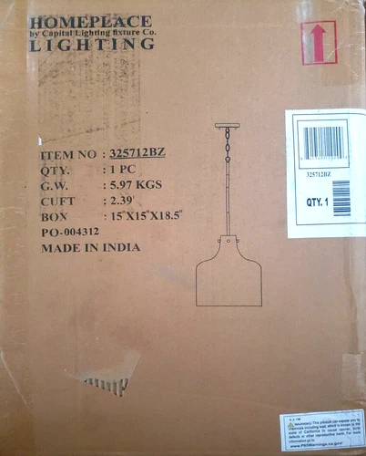 Capital Lighting 325712BZ Single Light 15" Tall Pendant Bronze Seedy Glass Shade - Picture 2 of 3