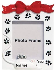 Personalized " CAT PHOTO FRAME " Christmas Hanging Tree Ornament HOLIDAY GIFT