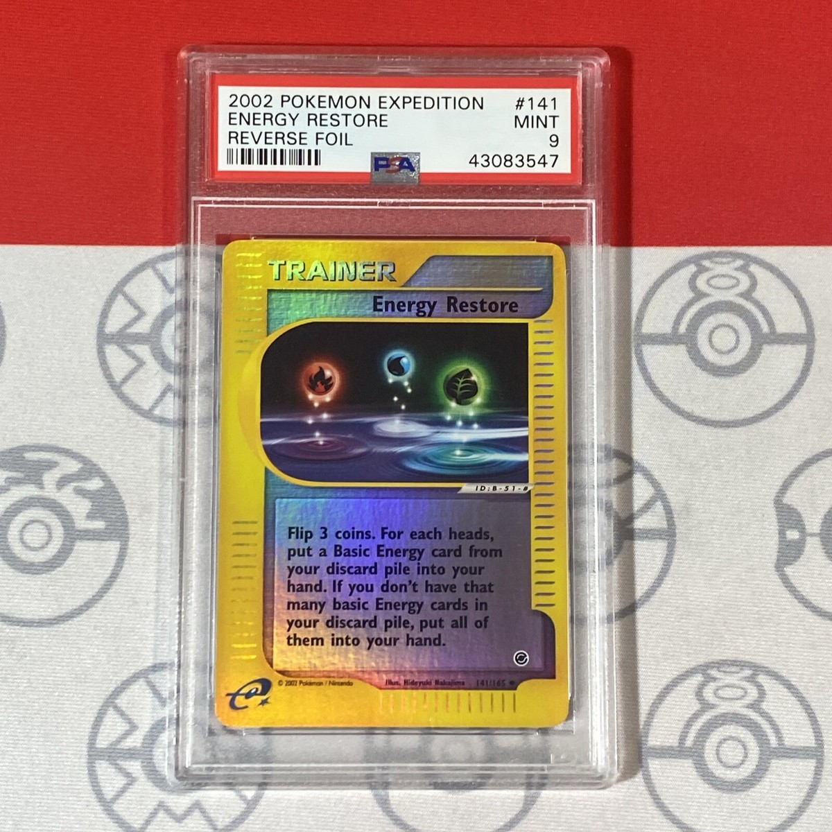 PSA 9 Energy Restore 141/165 Reverse Holo 2002 Pokemon Expedition