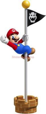 SUPER MARIO Bros FLAGPOLE Decal Removable WALL STICKER Decor Art FREE SHIPPING