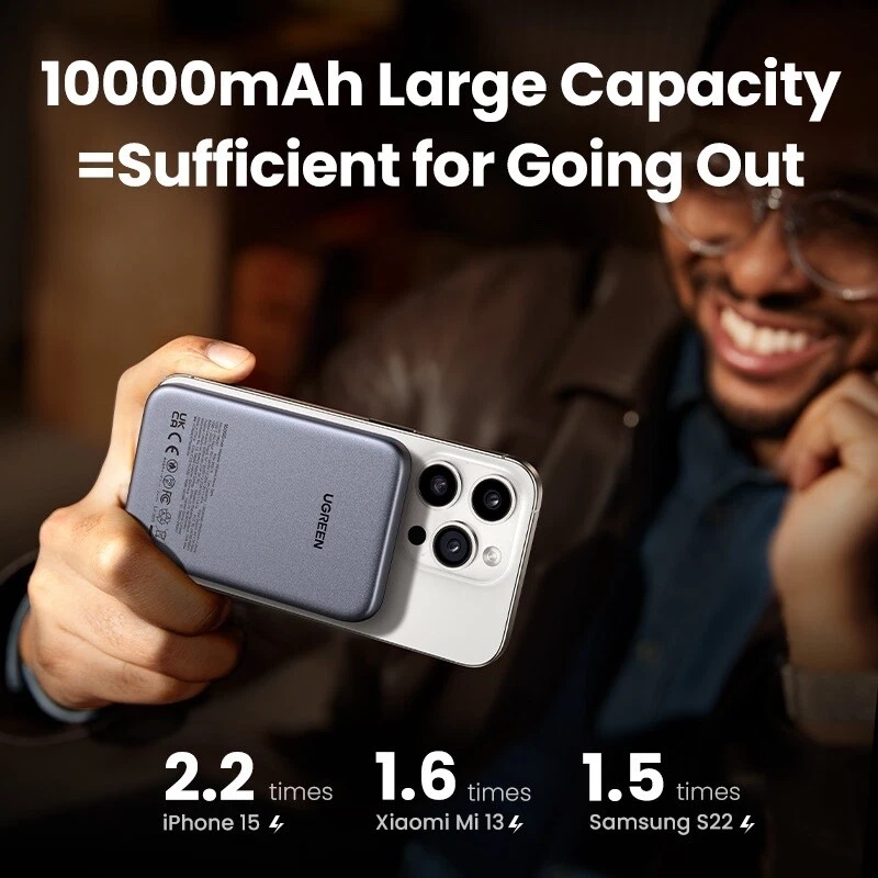 ￼UGREEN Magnetic Wireless 10000mAh PowerBank Charger 10000mAh Powerbank - Image 3 of 4