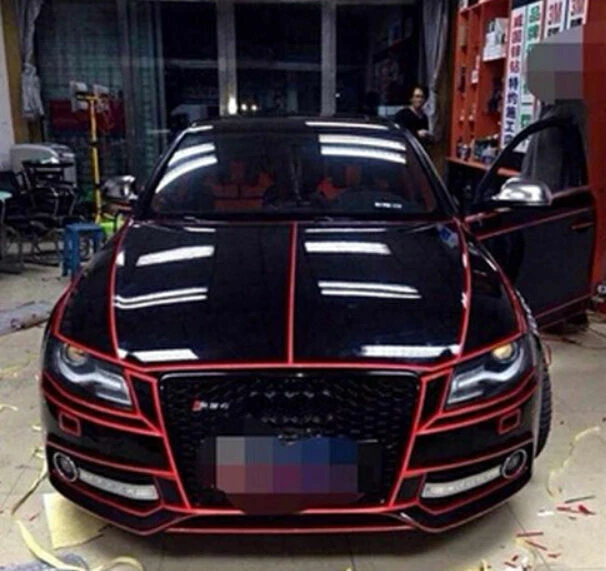 Pegatina reflectante roja 46 m a rayas para carrocería de automóvil SUV motocicleta hágalo usted mismo cinta autoadhesiva Foto 4 de 4