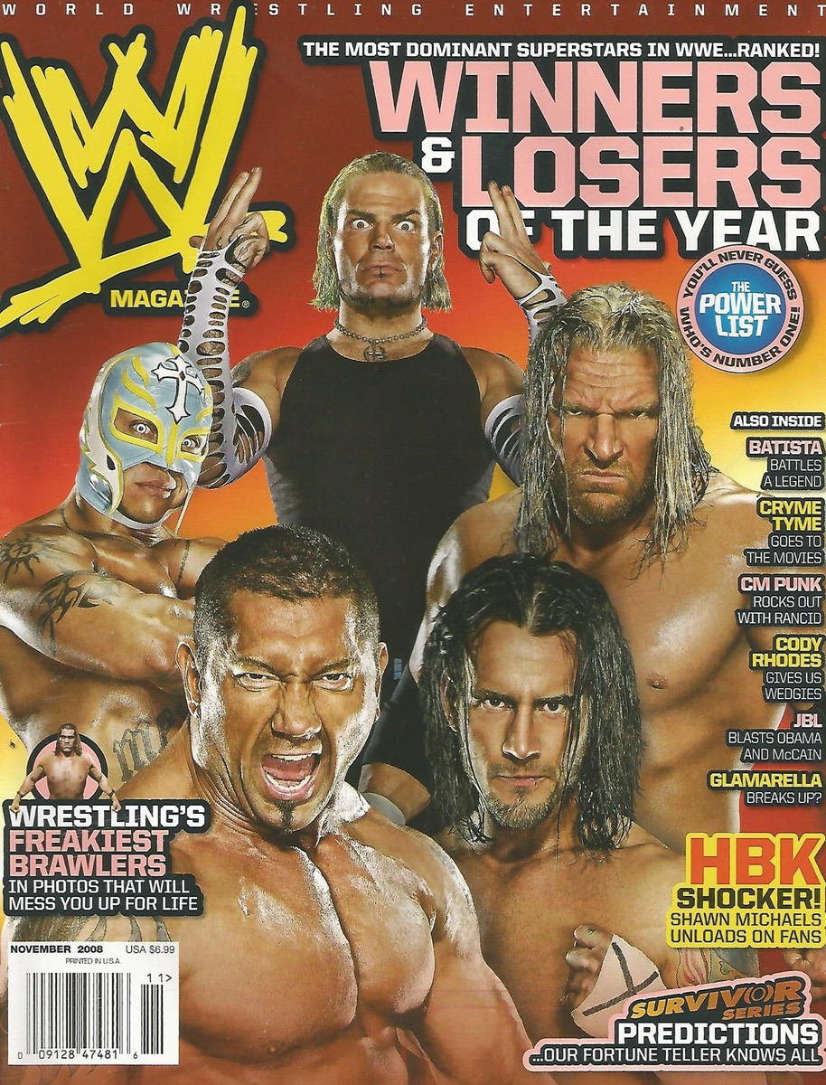 NOVEMBER 2008 WWE WRESTLING MAGAZINE PUNK JEFF HARDY BATISTA