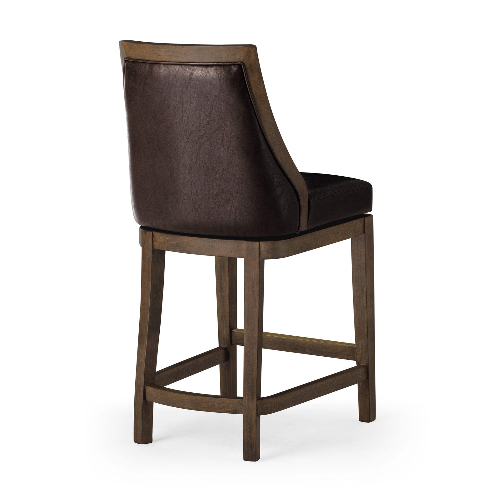 Maven Lane Open Box 26" Vienna Swivel Counter Stool in Walnut Finish with Marksm