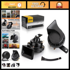 Loud Dual-Tone 12V Waterproof Electric Snail Car Horn Kit for All Vehicles