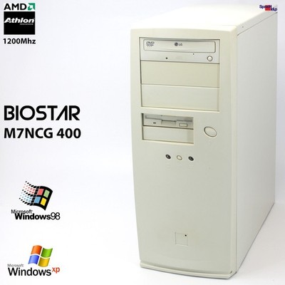 BIOSTAR M7NCG 400 PC COMPUTER AMD ATHLON 1200MHZ WINDOWS 98 OLD GAMES SPIELE