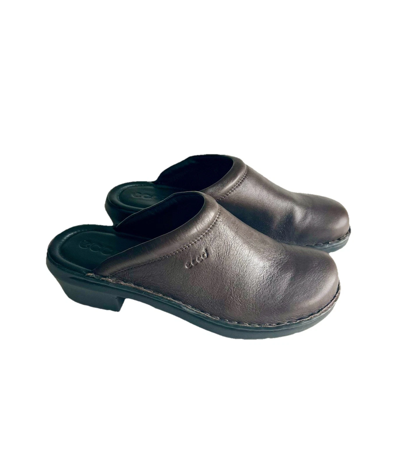 Sandali con zoccoli in vera pelle marrone Ecco taglia EUR 39 US 8 5