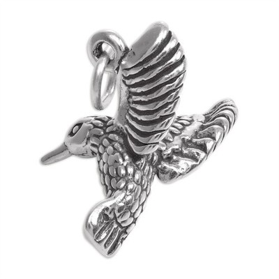 Sterling Silber 3D Kolibri Charm Vögel Wildtiere Nektar Charms