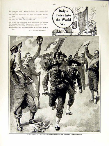 Original Old Antique Print 1915 World War Scarred Allies Siers Prussian 20th