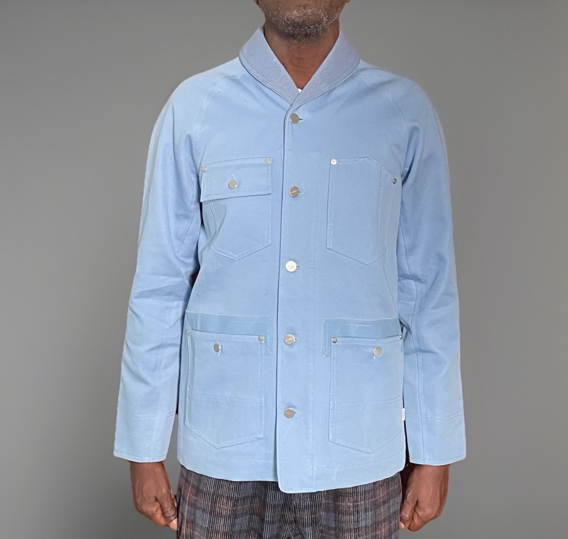 ALTRA CARHARTT WIP X' OAMC SCIALLE COLLETTO HERITAGE STATE COAT H Lt. Acciaio Blu L